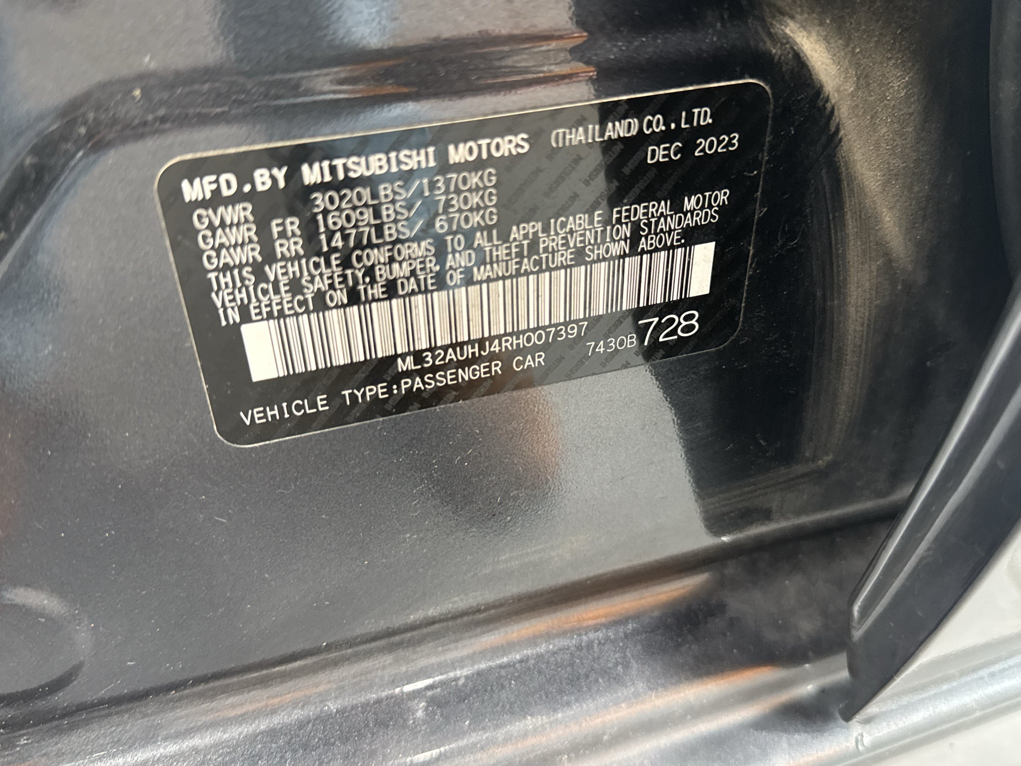 2024 Mitsubishi Mirage ES