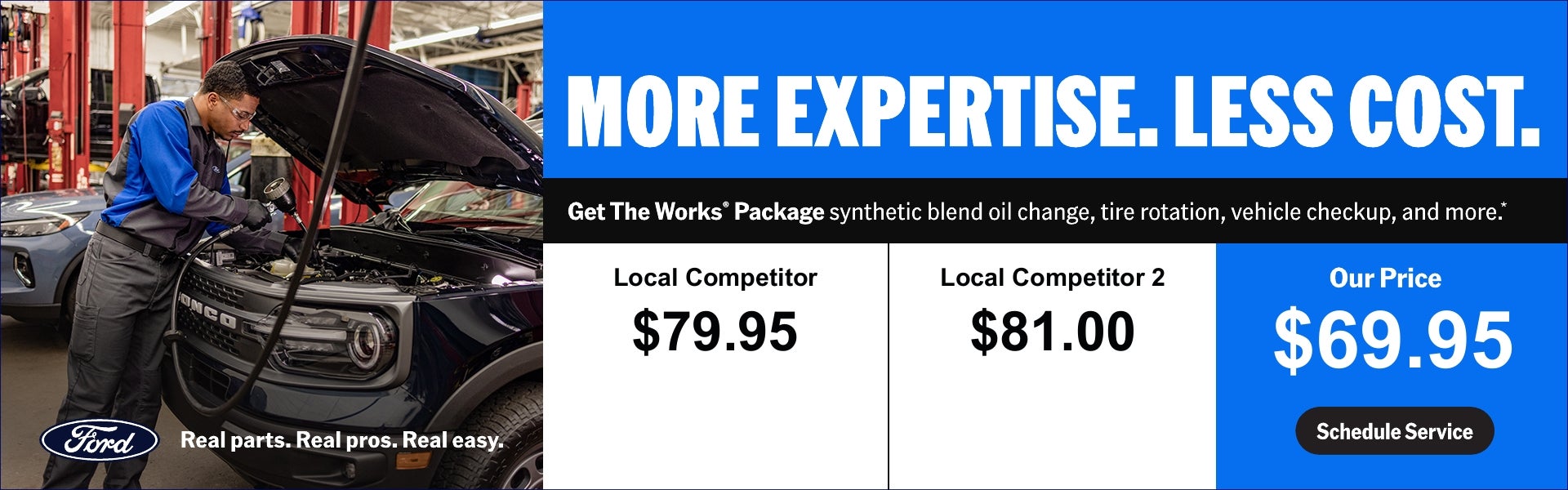 Works Package Our Price over competitors