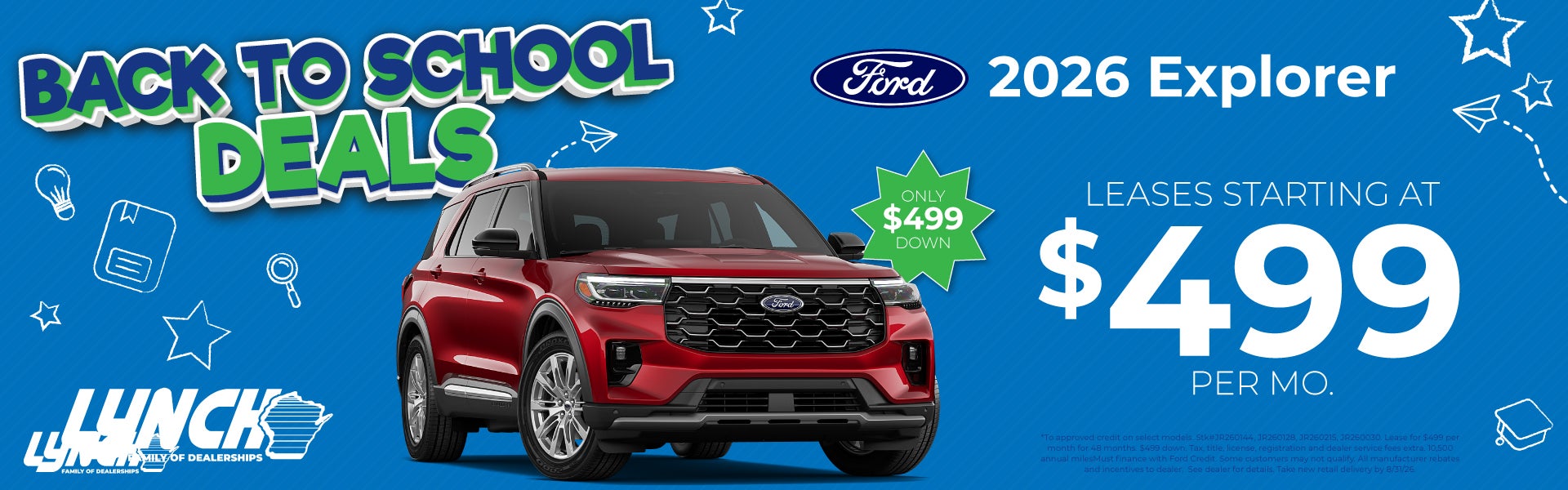 Back to School Lynch Ford Explorer deals